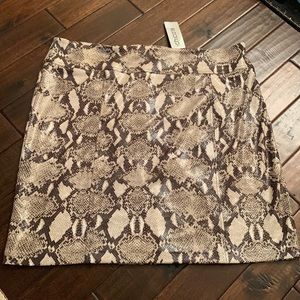 Chico’s Size 3 Travelers Liquid Snake Liyla Skirt Chocolate Chip NEW with Tags